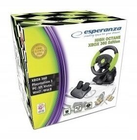 Kierownica Esperanza EG104 (PC, Xbox 360; kolor czarno-zielony) Esperanza Kierownica Esperanza EG104 (PC, Xbox 360; kolor czarno-zielony) Esperanza