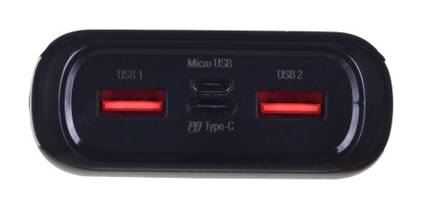 Powerbank Silicon Power QS28 20000mAh LCD QC3.0+PD 2x USB A, 1x mUSB + 1x USB C, czarny Silicon Power Powerbank Silicon Power QS28 20000mAh LCD QC3.0+PD 2x USB A, 1x mUSB + 1x USB C, czarny Silicon Power