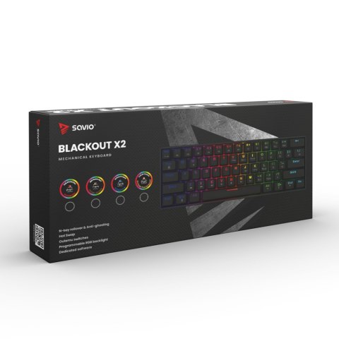 SAVIO KLAWIATURA MECHANICZNA BLACKOUT X2 OUTEMU BLUE HOT SWAP SAVIO SAVIO KLAWIATURA MECHANICZNA BLACKOUT X2 OUTEMU BLUE HOT SWAP SAVIO