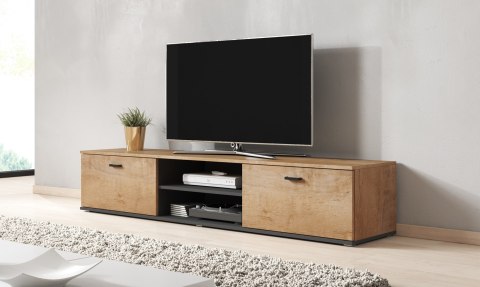 Szafka RTV SOHO 180 dąb lefkas + czarny Cama MEBLE Szafka RTV SOHO 180 dąb lefkas + czarny Cama MEBLE