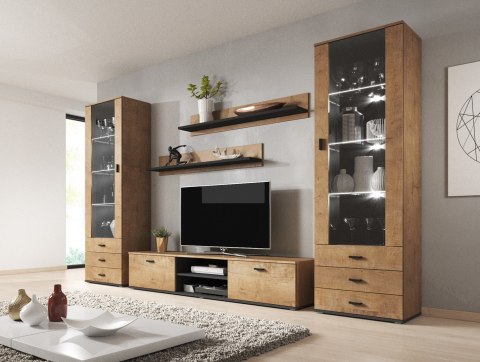 Szafka RTV SOHO 180 dąb lefkas + czarny Cama MEBLE Szafka RTV SOHO 180 dąb lefkas + czarny Cama MEBLE