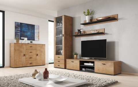 Szafka RTV SOHO 180 dąb lefkas + czarny Cama MEBLE Szafka RTV SOHO 180 dąb lefkas + czarny Cama MEBLE