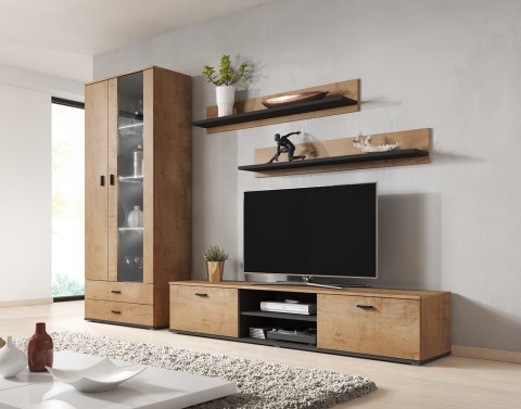Szafka RTV SOHO 180 dąb lefkas + czarny Cama MEBLE Szafka RTV SOHO 180 dąb lefkas + czarny Cama MEBLE