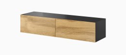 Cama MEBLE Szafka RTV VIGO '140' 30/140/40 czarny/dąb wotan
