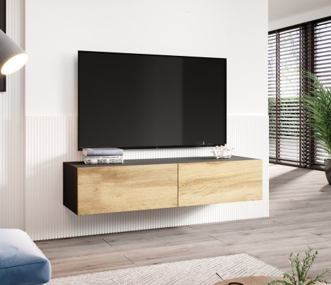 Szafka RTV VIGO '140' 30/140/40 czarny/dąb wotan Cama MEBLE Szafka RTV VIGO '140' 30/140/40 czarny/dąb wotan Cama MEBLE