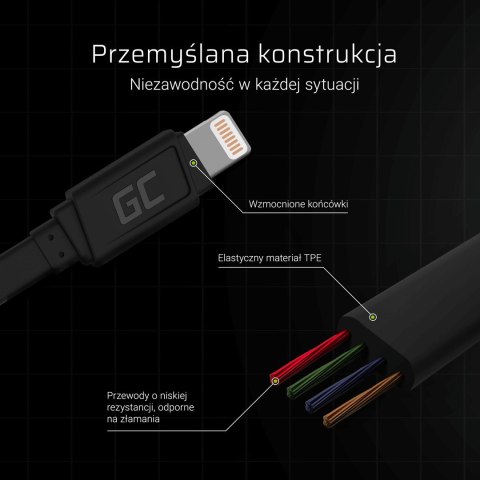 Green Cell GREEN CELL KABEL USB-LIGHTNING 25CM QUICK CHARGE Green Cell GREEN CELL KABEL USB-LIGHTNING 25CM QUICK CHARGE