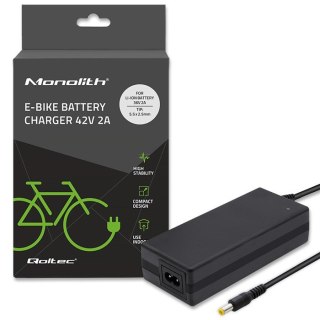 Qoltec QOLTEC ŁADOWARKA DO BATERII ROWERU ELEKTRYCZNEGO 36V | 42V | 2A | 5.5*2.5