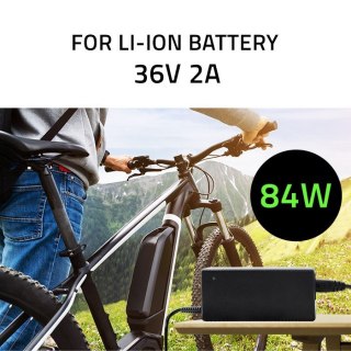 Qoltec QOLTEC ŁADOWARKA DO BATERII ROWERU ELEKTRYCZNEGO 36V | 42V | 2A | 5.5*2.5