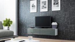Cama MEBLE Szafka RTV VIGO '140' 30/140/40 biały/ szary połysk