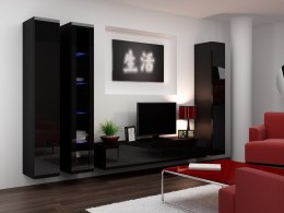Cama MEBLE Szafka RTV VIGO '180' 30/180/40 czarny/czarny poł.