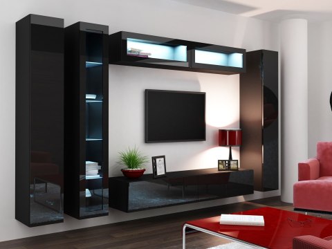 Szafka RTV VIGO '180' 30/180/40 czarny/czarny poł. Cama MEBLE
