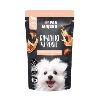 PAN MIĘSKO PAN MIĘSKO Kawałki w sosie Cielęcina z królikiem (dorosły) - Karma mokra dla psa - 150g