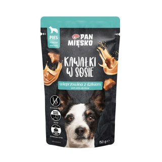 PAN MIĘSKO PAN MIĘSKO Kawałki w sosie Wieprzowina z dzikiem (dorosły) - Karma mokra dla psa - 150g