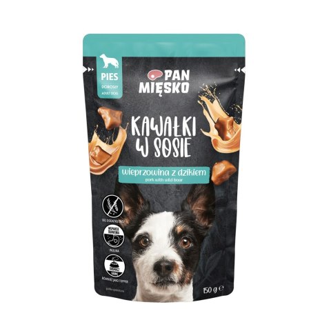 PAN MIĘSKO PAN MIĘSKO Kawałki w sosie Wieprzowina z dzikiem (dorosły) - Karma mokra dla psa - 150g PAN MIĘSKO PAN MIĘSKO Kawałki w sosie Wieprzowina z dzikiem (dorosły) - Karma mokra dla psa - 150g