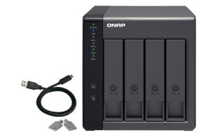 QNAP Qnap TR-004 Expansion unit ,Tower, 4x 3.5" SATA HDD, USB 3.0 type-C hardware RAID external enclosure (USB-C to USB-A cable inclu