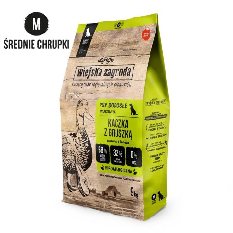 Wiejska zagroda WIEJSKA ZAGRODA Kaczka z gruszką (dorosły) chrupki M - Karma sucha dla psa - 9kg Wiejska zagroda WIEJSKA ZAGRODA Kaczka z gruszką (dorosły) chrupki M - Karma sucha dla psa - 9kg