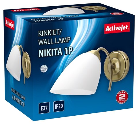Activejet Kinkiet klasyczny pojedyńczy Activejet NIKITA Patyna E27 do salonu Activejet Kinkiet klasyczny pojedyńczy Activejet NIKITA Patyna E27 do salonu