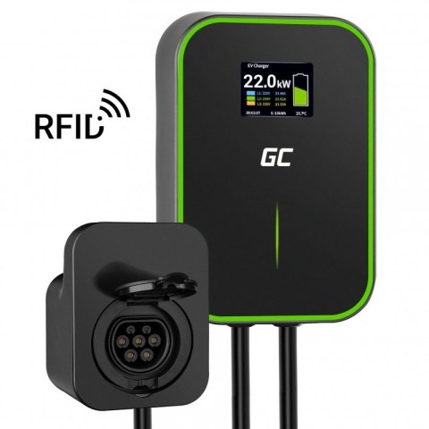 Green Cell Ładowarka Green Cell Wallbox EV PowerBox 22kW z gniazdem i RFID Green Cell Ładowarka Green Cell Wallbox EV PowerBox 22kW z gniazdem i RFID