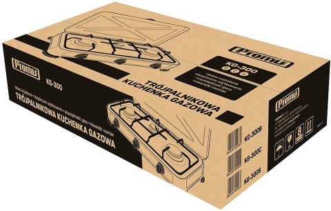 PROMIS PROMIS KUCHENKA GAZOWA 3-PALNIKOWA,CZARNA KG300C PROMIS PROMIS KUCHENKA GAZOWA 3-PALNIKOWA,CZARNA KG300C