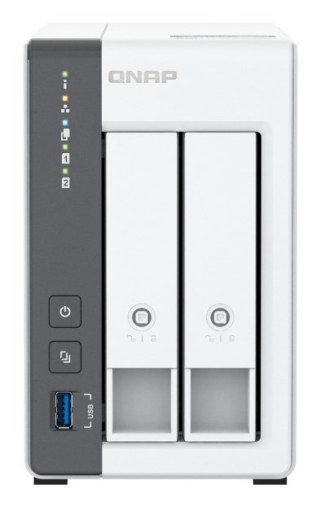 QNAP Qnap TS-216G, Tower, 2 x 2.5"/3.5" SATA, ARM 2.0GHz Quad core, 4GB, 1 x 2.5GbE + 1 x GbE, External adapter (PSU)