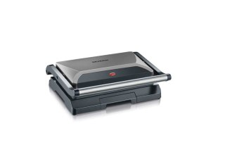 SEVERIN SEVERIN GRILL KONTAKTOWY STAL, SZARY, WANIENKA NA TŁUSZCZ, WĄSKI DESIGN, POWŁOKA NIEPRZYWIERAJĄCA, MOC 800W KG 2394