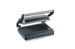 SEVERIN SEVERIN GRILL KONTAKTOWY STAL, SZARY, WANIENKA NA TŁUSZCZ, WĄSKI DESIGN, POWŁOKA NIEPRZYWIERAJĄCA, MOC 800W KG 2394