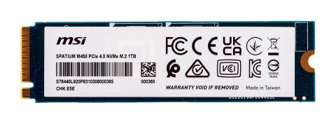 MSI Dysk SSD MSI SPATIUM M450 PCIe 4.0 NVMe M.2 1TB MSI Dysk SSD MSI SPATIUM M450 PCIe 4.0 NVMe M.2 1TB