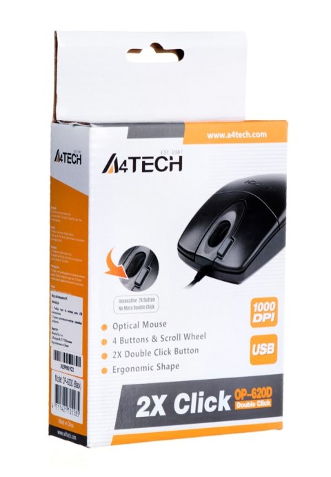 A4 TECH Mysz A4 TECH A4TMYS30398 (optyczna; 800 DPI; kolor czarny) A4 TECH Mysz A4 TECH A4TMYS30398 (optyczna; 800 DPI; kolor czarny)