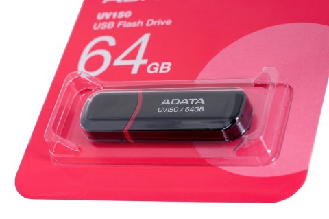 ADATA Pendrive ADATA UV150 AUV150-64G-RBK (64GB; USB 3.0; kolor czarny) ADATA Pendrive ADATA UV150 AUV150-64G-RBK (64GB; USB 3.0; kolor czarny)
