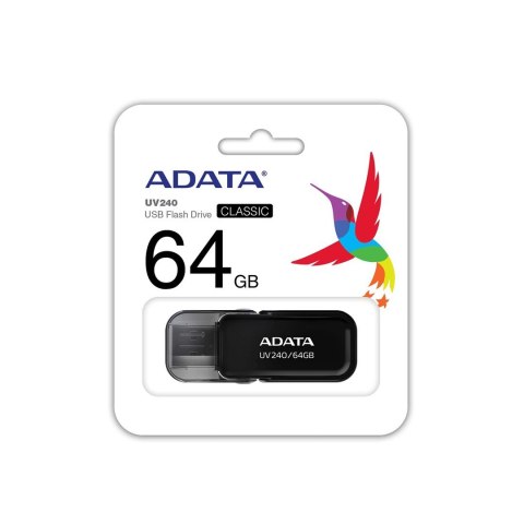 ADATA Pendrive ADATA UV240 AUV240-64G-RBK (64GB; USB 2.0; kolor czarny) ADATA Pendrive ADATA UV240 AUV240-64G-RBK (64GB; USB 2.0; kolor czarny)