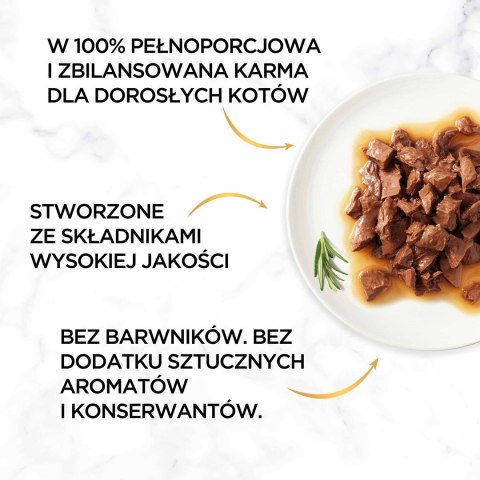 PURINA NESTLE Gourmet Gold Sauce Delight z wołowiną - mokra karma dla kota - puszka - 85 g