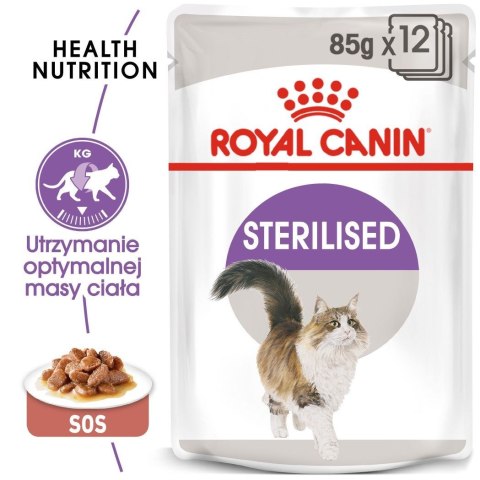 Royal Canin ROYAL CANIN FHN Sterilised w sosie - mokra karma dla kota dorosłego - 12x85g Royal Canin ROYAL CANIN FHN Sterilised w sosie - mokra karma dla kota dorosłego - 12x85g
