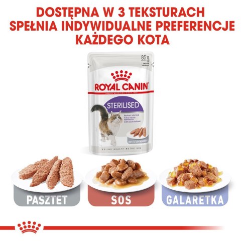 Royal Canin ROYAL CANIN FHN Sterilised w sosie - mokra karma dla kota dorosłego - 12x85g Royal Canin ROYAL CANIN FHN Sterilised w sosie - mokra karma dla kota dorosłego - 12x85g