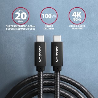 AXAGON AXAGON BUCM32-CM20AB USB-C 3.2 Gen 2 do USB-C 3.2 Gen 2, czarny - 2m