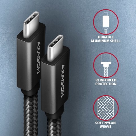 AXAGON AXAGON BUCM32-CM20AB USB-C 3.2 Gen 2 do USB-C 3.2 Gen 2, czarny - 2m AXAGON AXAGON BUCM32-CM20AB USB-C 3.2 Gen 2 do USB-C 3.2 Gen 2, czarny - 2m