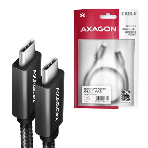 AXAGON AXAGON BUCM32-CM20AB USB-C 3.2 Gen 2 do USB-C 3.2 Gen 2, czarny - 2m AXAGON AXAGON BUCM32-CM20AB USB-C 3.2 Gen 2 do USB-C 3.2 Gen 2, czarny - 2m