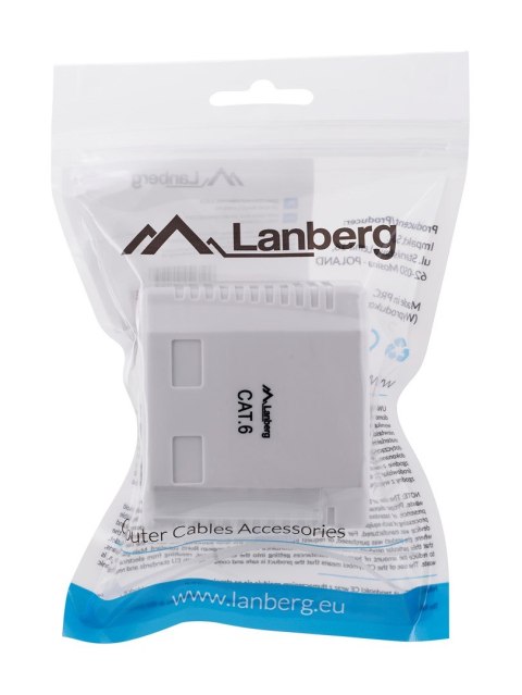 Lanberg Gniazdo natynkowe Lanberg OU6-0002-W (RJ-45; UTP; kolor biały) Lanberg Gniazdo natynkowe Lanberg OU6-0002-W (RJ-45; UTP; kolor biały)