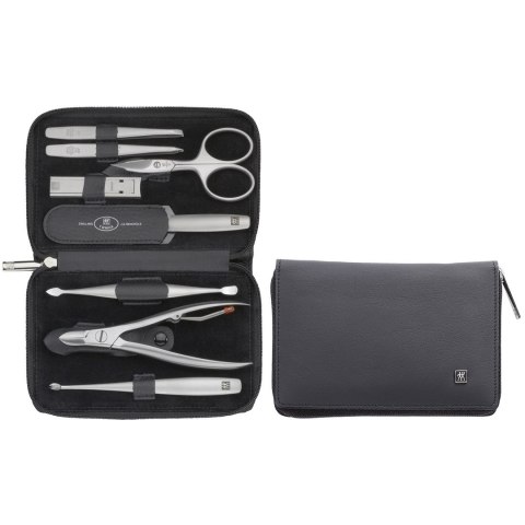 ZWILLING Zestaw podróżny Zwilling Twinox - czarne, skórzane etui, 8 elementów - Czarny ZWILLING Zestaw podróżny Zwilling Twinox - czarne, skórzane etui, 8 elementów - Czarny