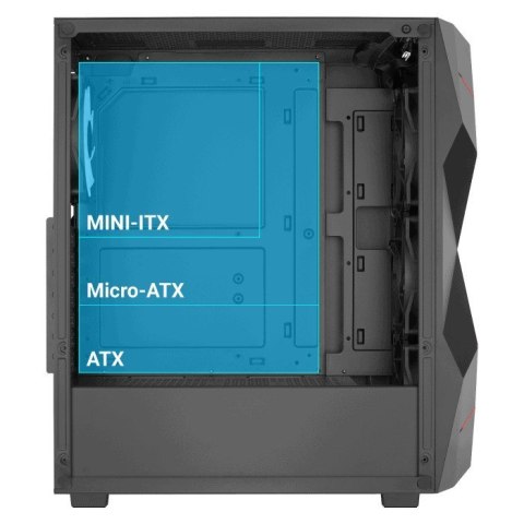Aerocool Obudowa AEROCOOL PGS VOLCAN-G-BK-v1 Aerocool Obudowa AEROCOOL PGS VOLCAN-G-BK-v1
