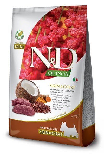 Farmina FARMINA N&D Quinoa Dog Skin&Coat Venison, Coconut Adult Mini - sucha karma dla psa - 2.5 kg Farmina FARMINA N&D Quinoa Dog Skin&Coat Venison, Coconut Adult Mini - sucha karma dla psa - 2.5 kg