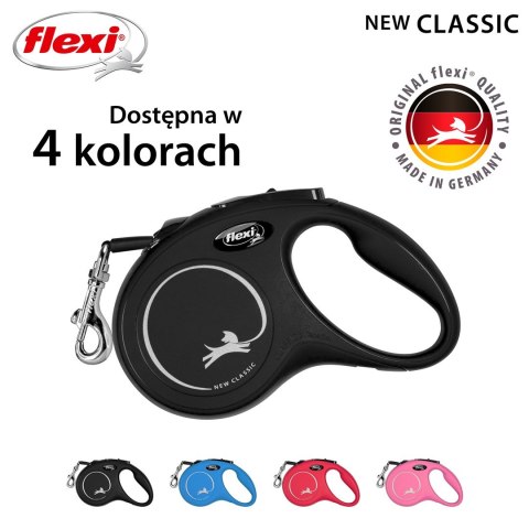 Flexi Smycz flexi automatyczna New Classic S czarna - taśma dla psa do 15 kg - 5 m Flexi Smycz flexi automatyczna New Classic S czarna - taśma dla psa do 15 kg - 5 m