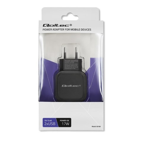 Ładowarka sieciowa Qoltec 50186 (3400 mA; 17W; USB) Ładowarka sieciowa Qoltec 50186 (3400 mA; 17W; USB)