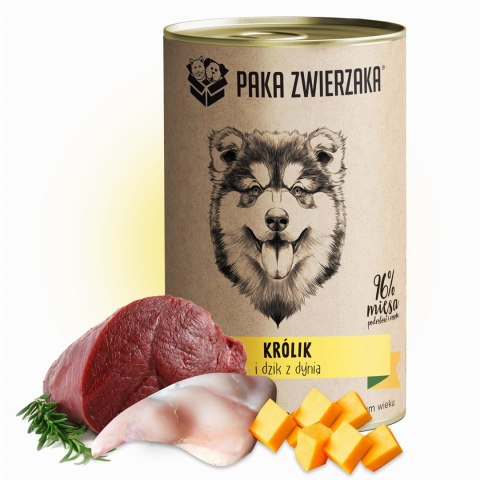 PAKA ZWIERZAKA Paka Zwierzaka Królik i dzik z dynią 400g PAKA ZWIERZAKA Paka Zwierzaka Królik i dzik z dynią 400g