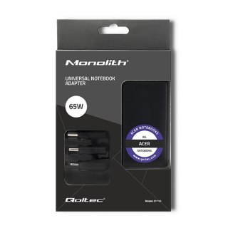 Qoltec QOLTEC ZASILACZ SPECJALIZOWANY DO ACER | 65W | 3 WTYCZKI