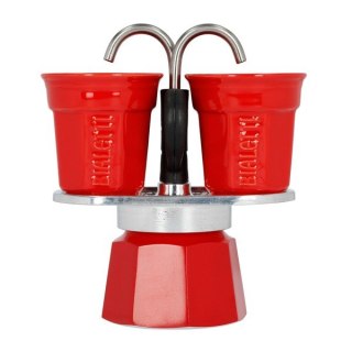 BIALETTI Bialetti kawiarka Mini Express czerwona 2tz + 2 filiżanki