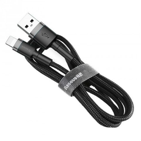 Baseus BASEUS KABEL LIGHTNING USB 2,4A 1M SZARO-CZARNY Baseus BASEUS KABEL LIGHTNING USB 2,4A 1M SZARO-CZARNY