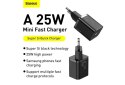 Baseus BASEUS ŁADOWARKA SIECIOWA Z KABLEM USB-C DO USB-C TZCCSUP-L01 SUPER SI 1C 25W CZARNA
