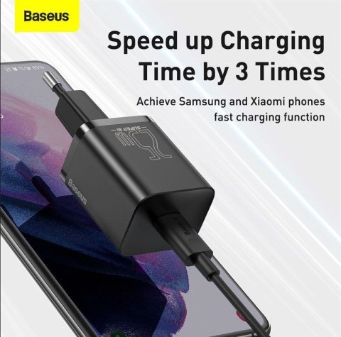 Baseus BASEUS ŁADOWARKA SIECIOWA Z KABLEM USB-C DO USB-C TZCCSUP-L01 SUPER SI 1C 25W CZARNA