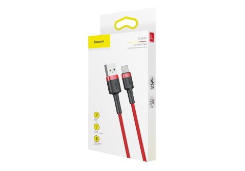 Baseus Kabel Baseus Cafule CATKLF-A09 (USB 2.0 - USB typu C ; 0,50m; kolor czerwony) Baseus Kabel Baseus Cafule CATKLF-A09 (USB 2.0 - USB typu C ; 0,50m; kolor czerwony)