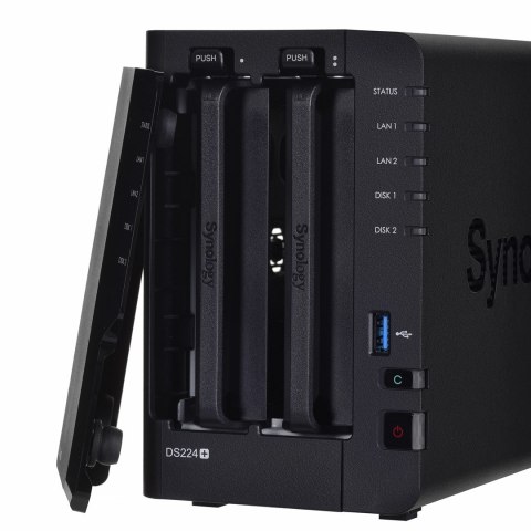Synology NAS Synology DS224+; Tower; 2x (3.5" SATA HDD); Intel Celeron J4125;,2GB DDR4 (max. 6GB), 2x 1GbE RJ-45 Synology NAS Synology DS224+; Tower; 2x (3.5" SATA HDD); Intel Celeron J4125;,2GB DDR4 (max. 6GB), 2x 1GbE RJ-45